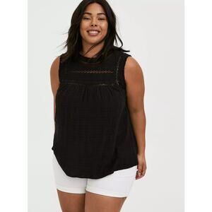NWT Torrid Textured Woven Lace Crochet Inset Tank Shirt Top Plus Size: 5X (28)